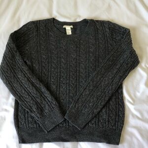 H&M Basics Gray Cable Knit Sweater
